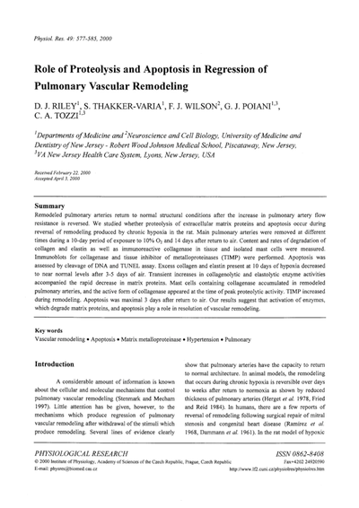 Role of protoolysis and apoptosis in regression of pulmonary vascular remodeling