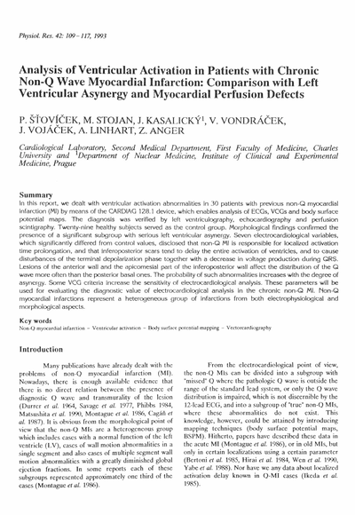 Analysis of ventricular activation in patients with chronic non-Q wave myocardial infarction: Comparison with left ventricular asynergy and myocardial perfusion defects