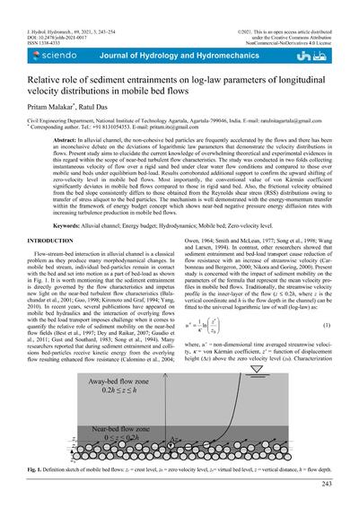 Relative role of sediment entrainments on log-law parameters of longitudinal velocity distributions in mobile bed flows