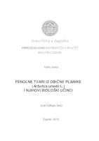 Fenolne tvari iz obične planike (Arbutus unedo L.) i njihovi biološki učinciPhenolic compounds in strawberry tree (Arbutus unedo L.) and their biological effects