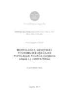 Morfološke, genetske i fitokemijske značajke populacije rogača (Ceratonia siliqua L.) u HrvatskojMorphological, genetic and phytochemical traits of carob populations (Ceratonia siliqua L.) in Croatia