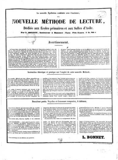 La Nouvelle Épellation combinée avec l'ancienne, ou Nouvelle méthode de lecture... par L. Bonnet
