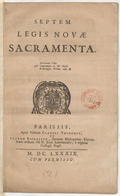 Septem legis novae sacramenta [Auctore Nicol. Tavernier]