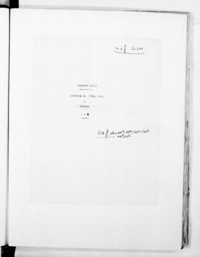 Correspondance et papiers de Félix et Paul Nadar. I -- CORRESPONDANCE. I-IV Lettres de Félix Nadar. III-IV A divers correspondants :. III About-Quidant.