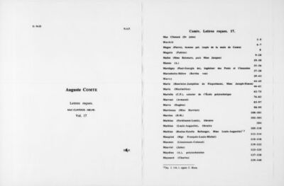 Auguste Comte. Correspondance. Auguste Comte. Lettres reçues. Mac Clintock — Milne junior.