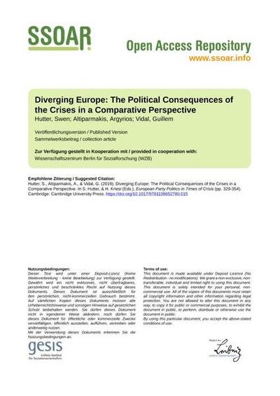 Diverging Europe: The Political Consequences of the Crises in a Comparative Perspective