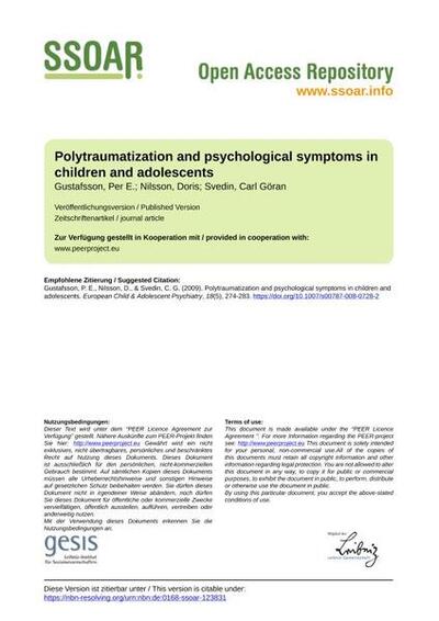 Polytraumatization and psychological symptoms in children and adolescents