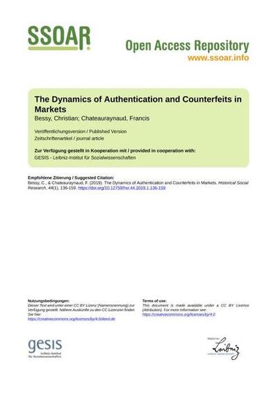 The Dynamics of Authentication and Counterfeits in MarketsDie Dynamik von Authentifizierung und Fälschung