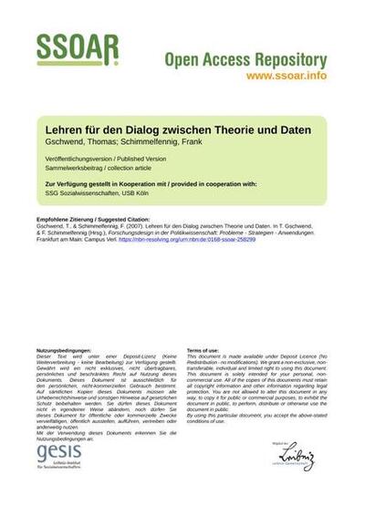 Lehren für den Dialog zwischen Theorie und DatenLessons for dialogue between theory and data