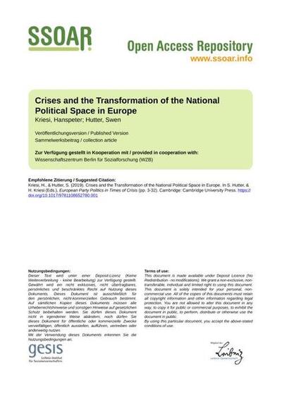 Crises and the Transformation of the National Political Space in Europe