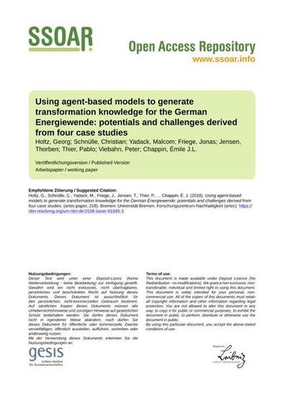 Using agent-based models to generate transformation knowledge for the German Energiewende: potentials and challenges derived from four case studies
