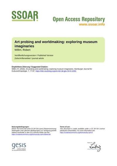 Art probing and worldmaking: exploring museum imaginaries