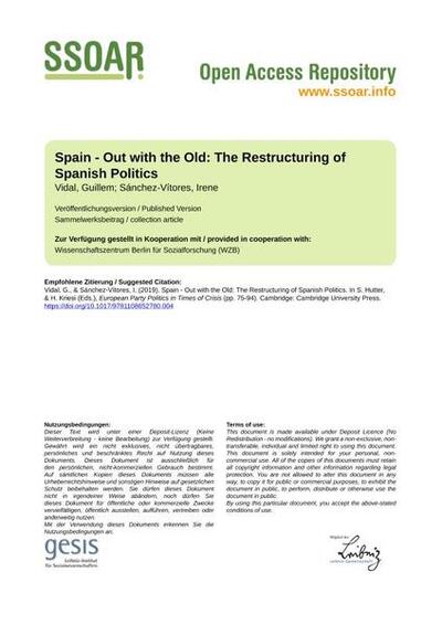 Spain - Out with the Old: The Restructuring of Spanish Politics