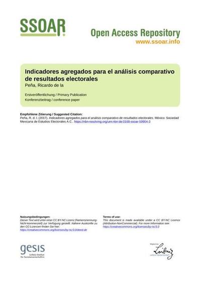 Indicadores agregados para el análisis comparativo de resultados electorales