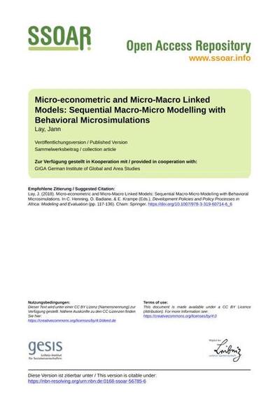 Micro-econometric and Micro-Macro Linked Models: Sequential Macro-Micro Modelling with Behavioral Microsimulations