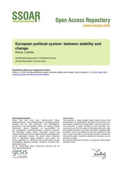 European political system: between stability and changeSistemul politic european: între stabilitate şi schimbare