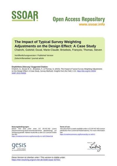 The Impact of Typical Survey Weighting Adjustments on the Design Effect: A Case Study