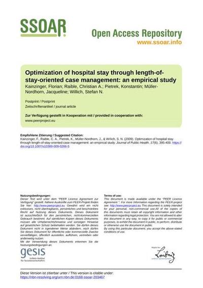 Optimization of hospital stay through length-of-stay-oriented case management: an empirical study