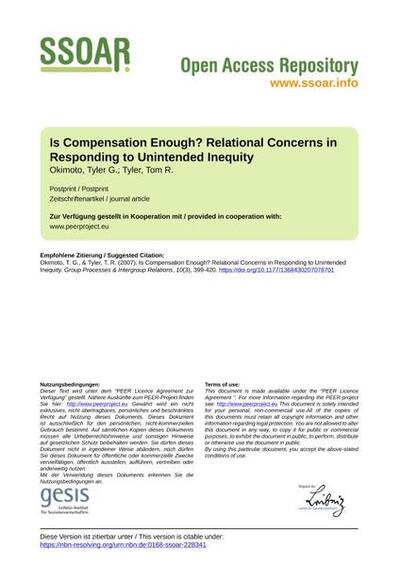 Is Compensation Enough? Relational Concerns in Responding to Unintended Inequity