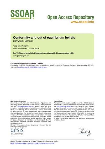 Conformity and out of equilibrium beliefs