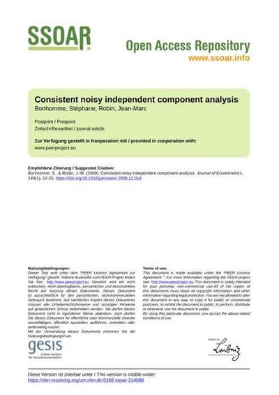 Consistent noisy independent component analysis