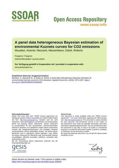 A panel data heterogeneous Bayesian estimation of environmental Kuznets curves for CO2 emissions