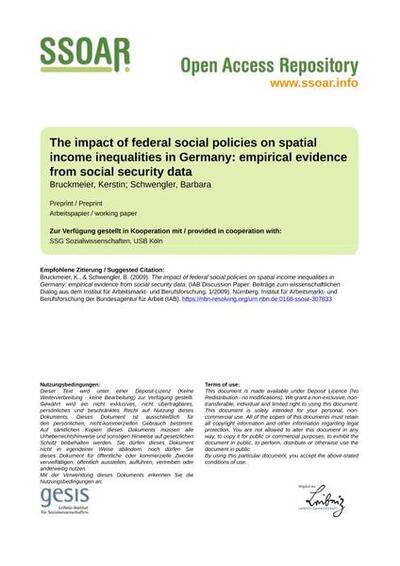 The impact of federal social policies on spatial income inequalities in Germany: empirical evidence from social security data