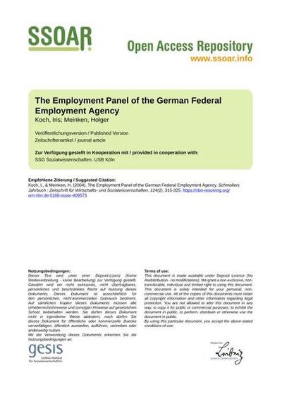 The Employment Panel of the German Federal Employment AgencyDas Beschäftigtenpanel der Bundesagentur für Arbeit
