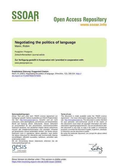Negotiating the politics of language