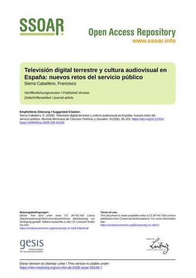 Televisión digital terrestre y cultura audiovisual en España: nuevos retos del servicio público