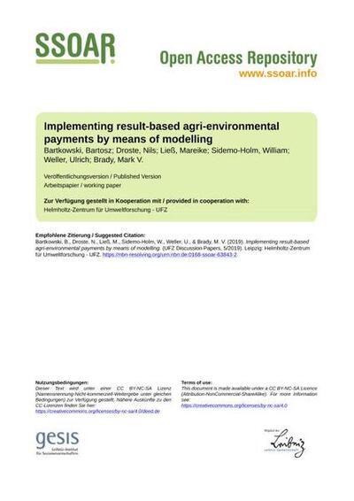 Implementing result-based agri-environmental payments by means of modelling