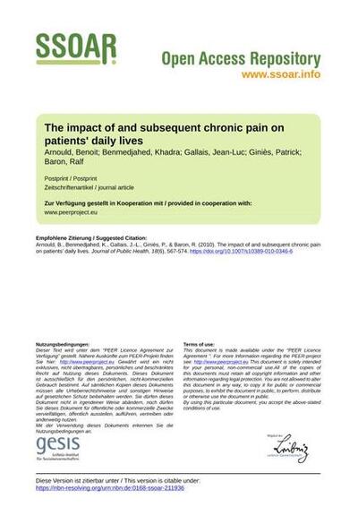 The impact of and subsequent chronic pain on patients' daily lives