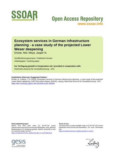 Ecosystem services in German infrastructure planning - a case study of the projected Lower Weser deepening