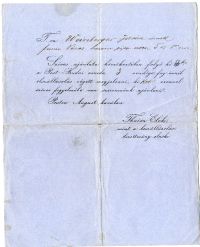 Thaisz Elek levele Weinberger Istvánnak a Pest-Budai Zenede 3 vendégének elszállásolásáról, 1865T. cz.