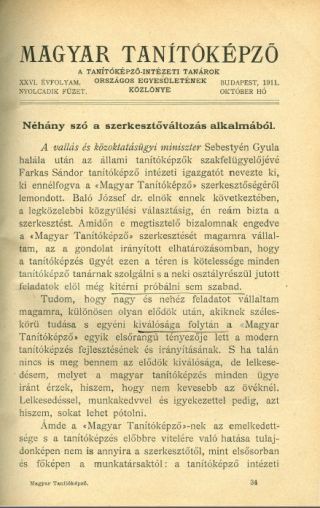 Magyar Tanítóképző1911. 26. évfolyam, 8. füzet