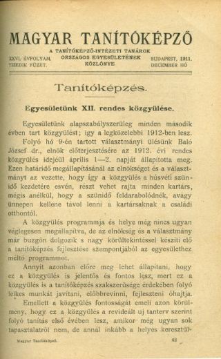 Magyar Tanítóképző1911. 26. évfolyam, 10. füzet