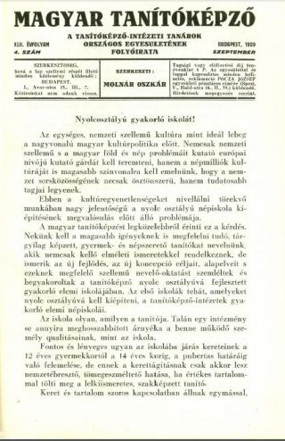 Magyar Tanítóképző1929. 42. évfolyam, 4. szám