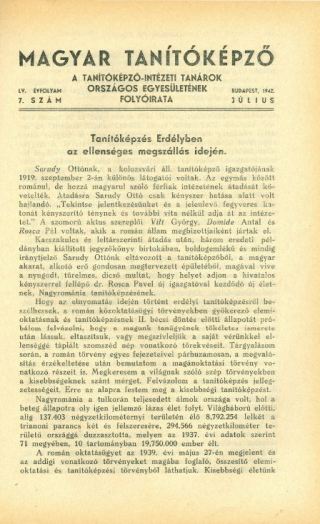 Magyar Tanítóképző1942. 55. évfolyam, 7. szám