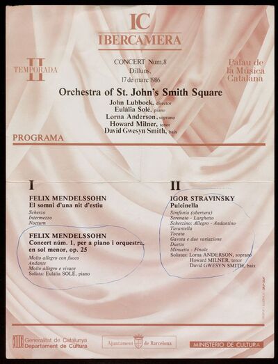 Orchestra of Saint John's, Smith Square. John Lubbock, director