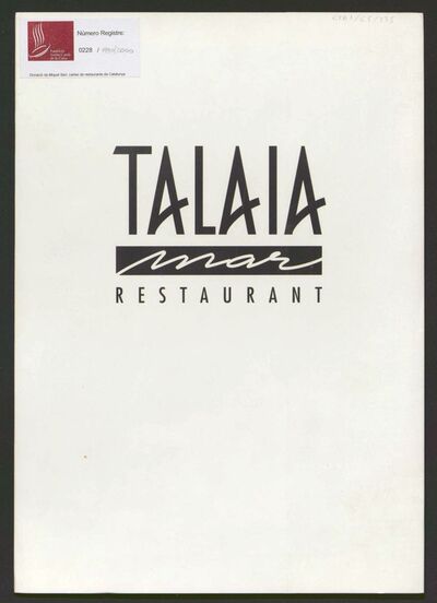 Carta del Restaurant Talaia Mar