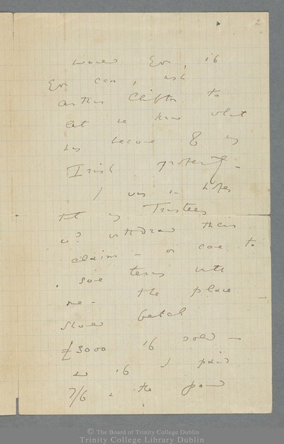 Letter from Oscar Wilde to Leonard Smithers. IE TCD MS 11437/1/1/10