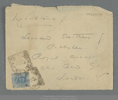Oscar Wilde, Posillipo, Naples to Leonard Smithers, London. IE TCD MS 11437/1/1/9