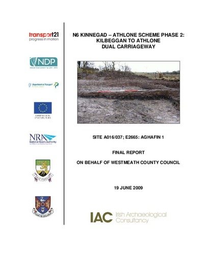 Archaeological excavation report, E2665 Aghafin 1, County Westmeath.