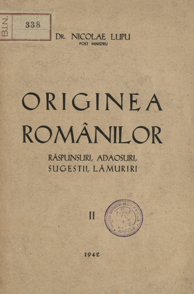 Vol. 2 : Originea românilor