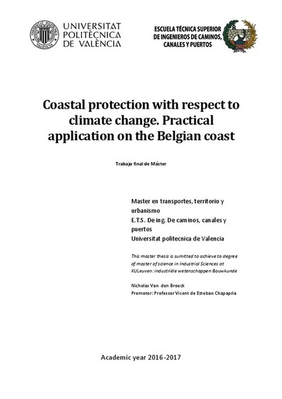 Coastal protection with respect to climate change.Practical application on the Belgian coast