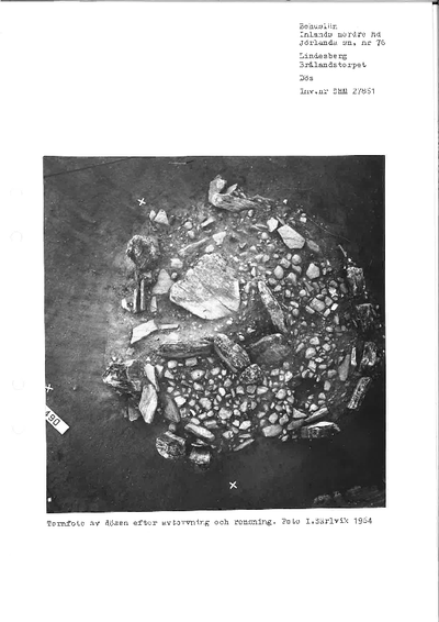 rapport, arkivalier, arkeologisk rapport, Megalitgrav och boplats fornlämning nr 76