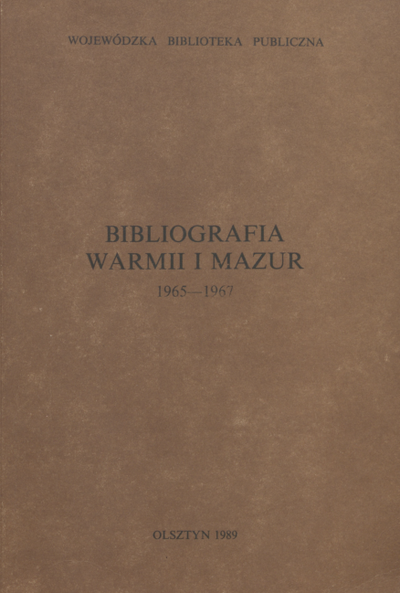 Bibliografia Warmii i Mazur 1965-1967