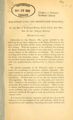 Malaysian land and freshwater Mollusca