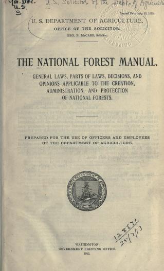 The national forest manual