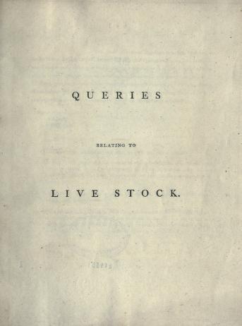 Queries relating to live stock.